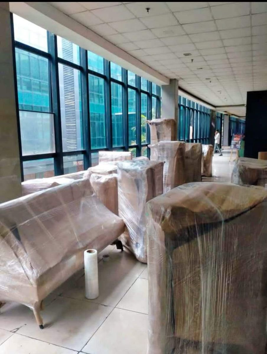 Office furniture wrapped for relocation